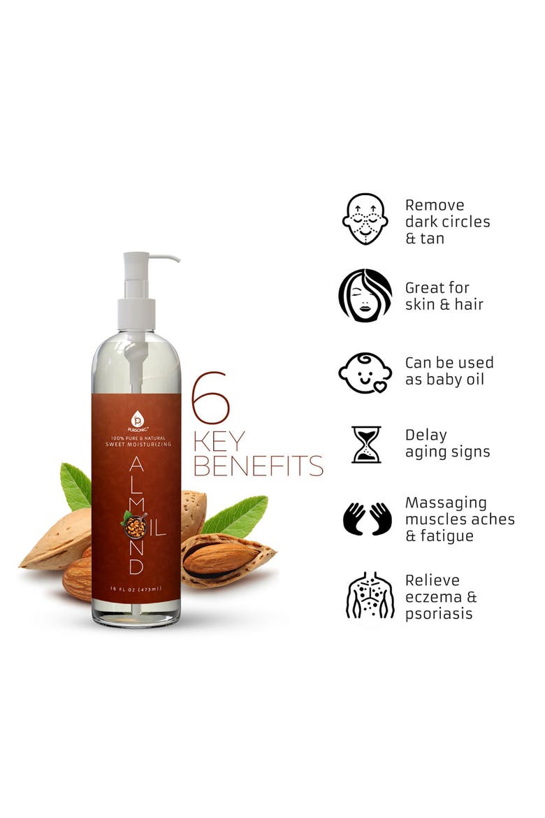 100% Pure & Natural Sweet Almond Oil, Alternate, color, Multicolor