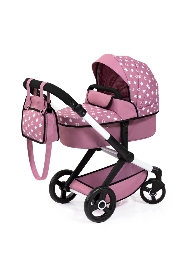 Xeo Pram Pink, White Stars, Convertible, Foldable, Main, color, Multicolored