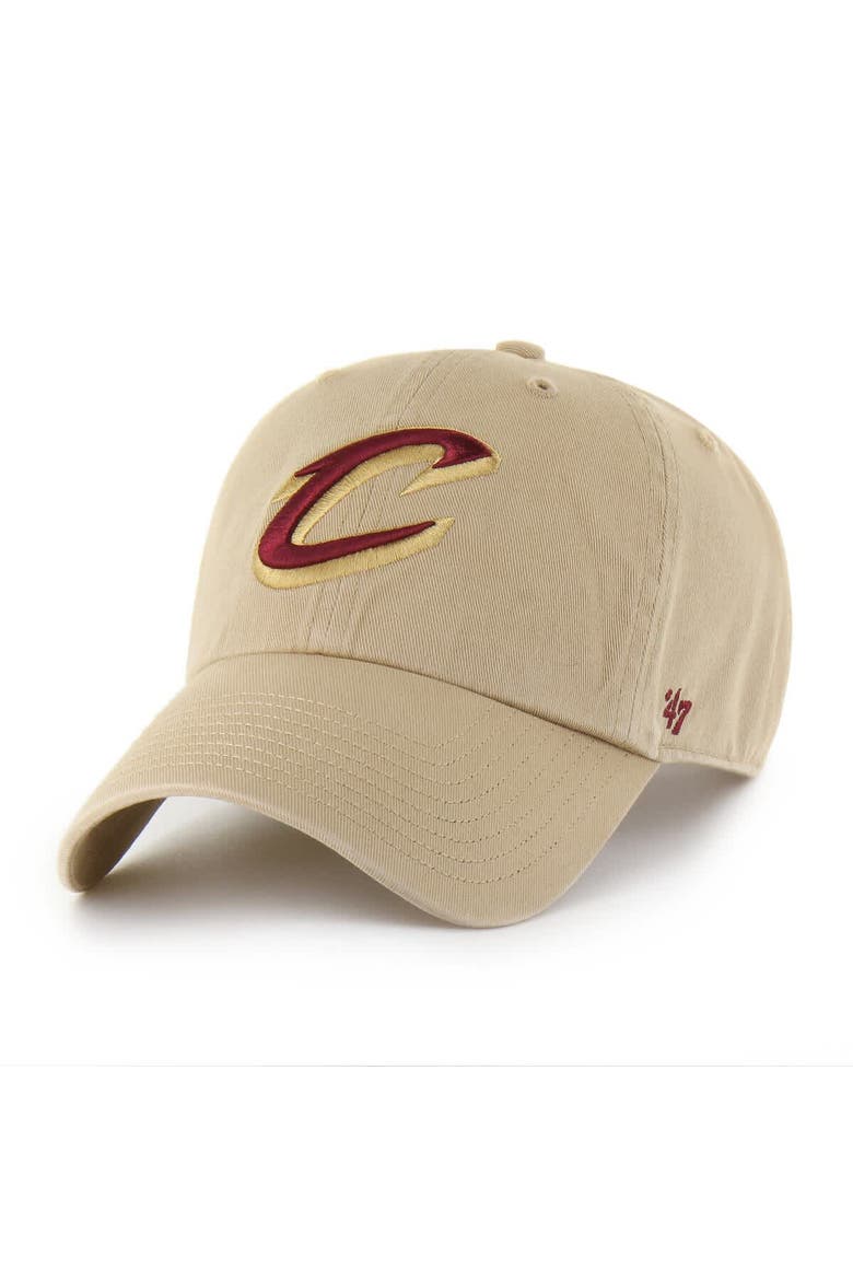 Men's '47  Khaki Cleveland Cavaliers Logo Clean Up Adjustable Hat, Main, color, Khaki
