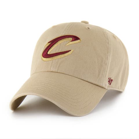 Men's '47  Khaki Cleveland Cavaliers Logo Clean Up Adjustable Hat