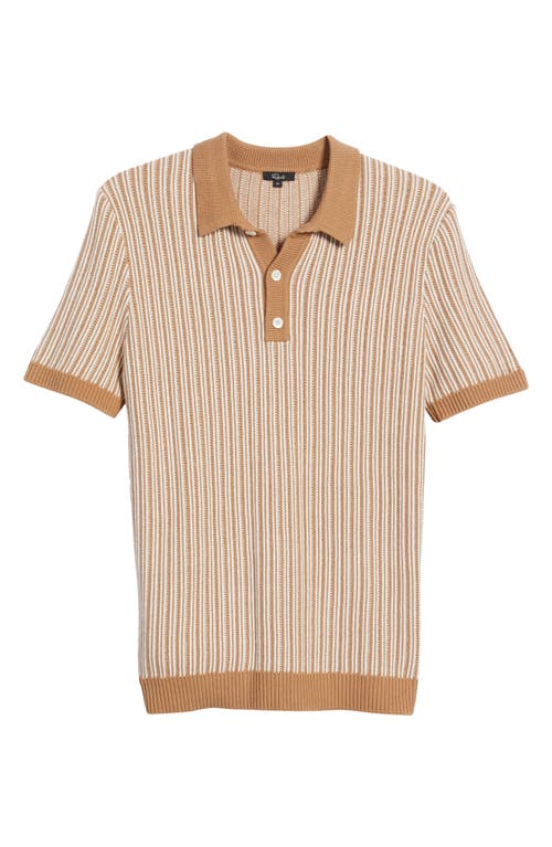 Rails Royce Stripe Knit Polo In Tawny White