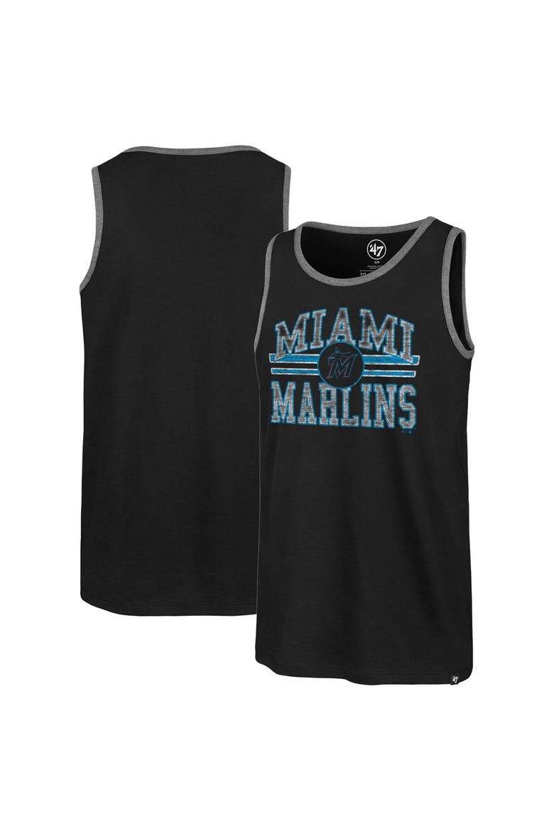 Men's '47 Black Miami Marlins Winger Franklin Tank Top, Main, color, Black