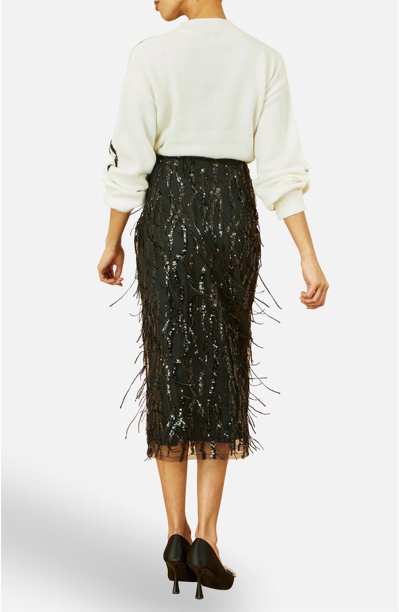 Yumi Sequinned Bow Neckline Sweater, Alternate, color, 