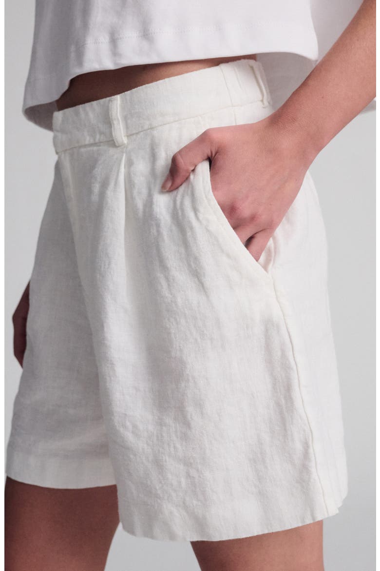 Woven Linen Shorts, Alternate, color, ANTIQUE WHITE