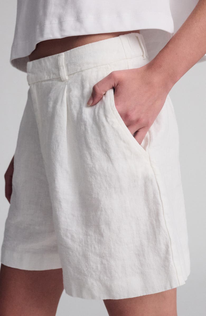 Mavi Jeans Woven Linen Shorts, Alternate, color, Antique White