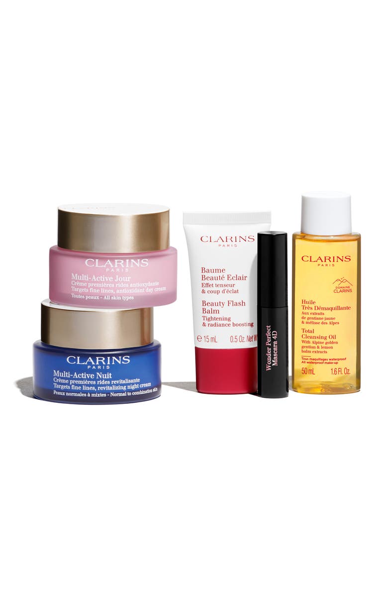 Clarins Multi-Active Luxury Skin Care Set for Glowing Skin (Limited Edition) $169 Value, Alternate, color,