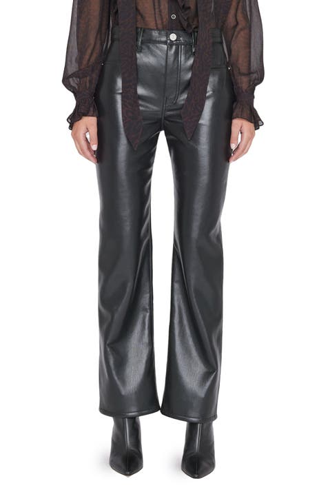 Le Jane Crop Recycled Leather Straight Leg Jeans