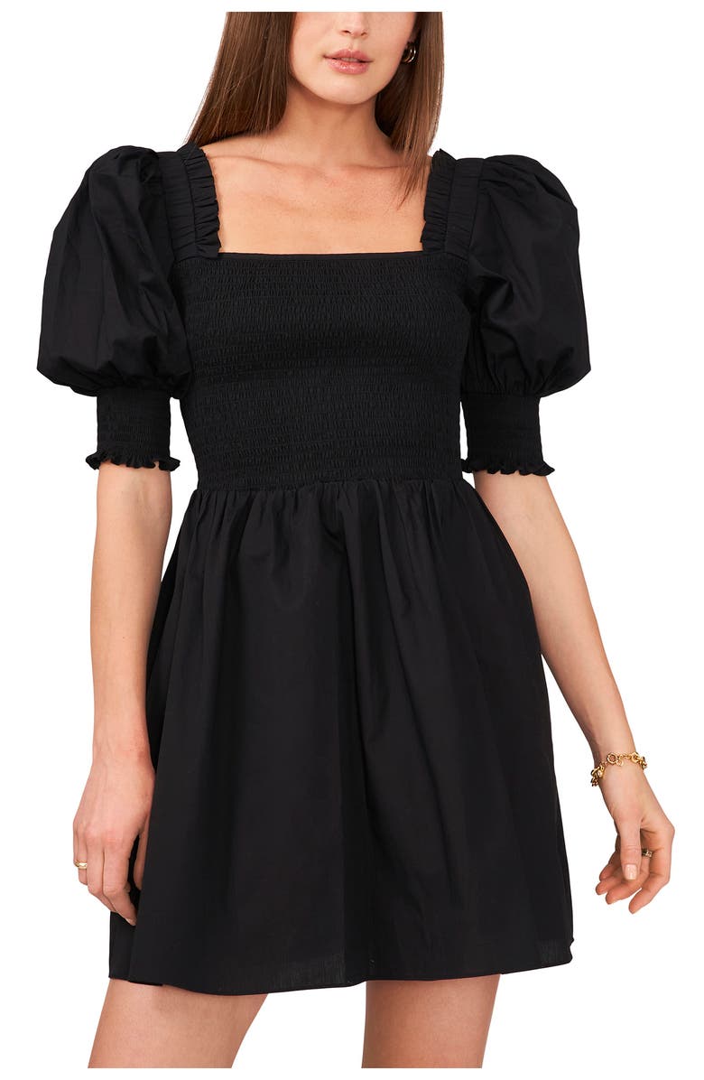 1.STATE Puff Sleeve Cotton Poplin Minidress, Alternate, color, 