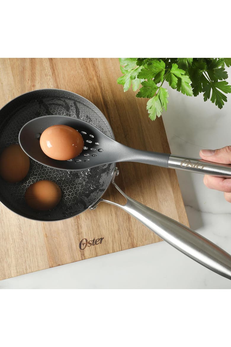 13.8 Inch Nylon Slotted Spoon Stainless Steel Handle, Alternate, color, Silver
