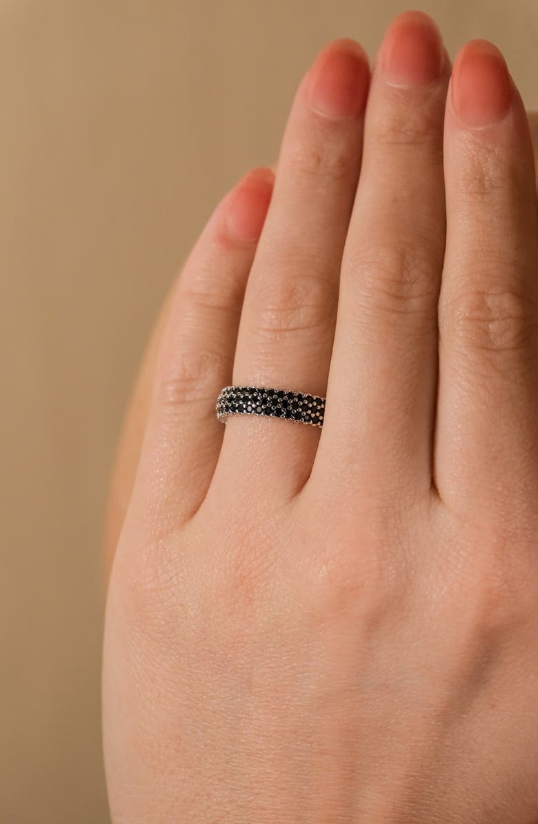 Sterling Forever Jolene Cubic Zirconia Rainbow Eternity Ring, Alternate, color, Silver