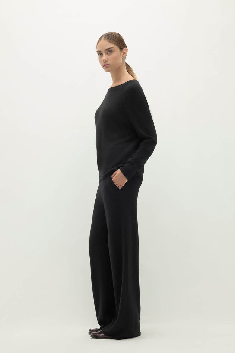 Azalea Cashmere Boatneck Sweater, Alternate, color, Black