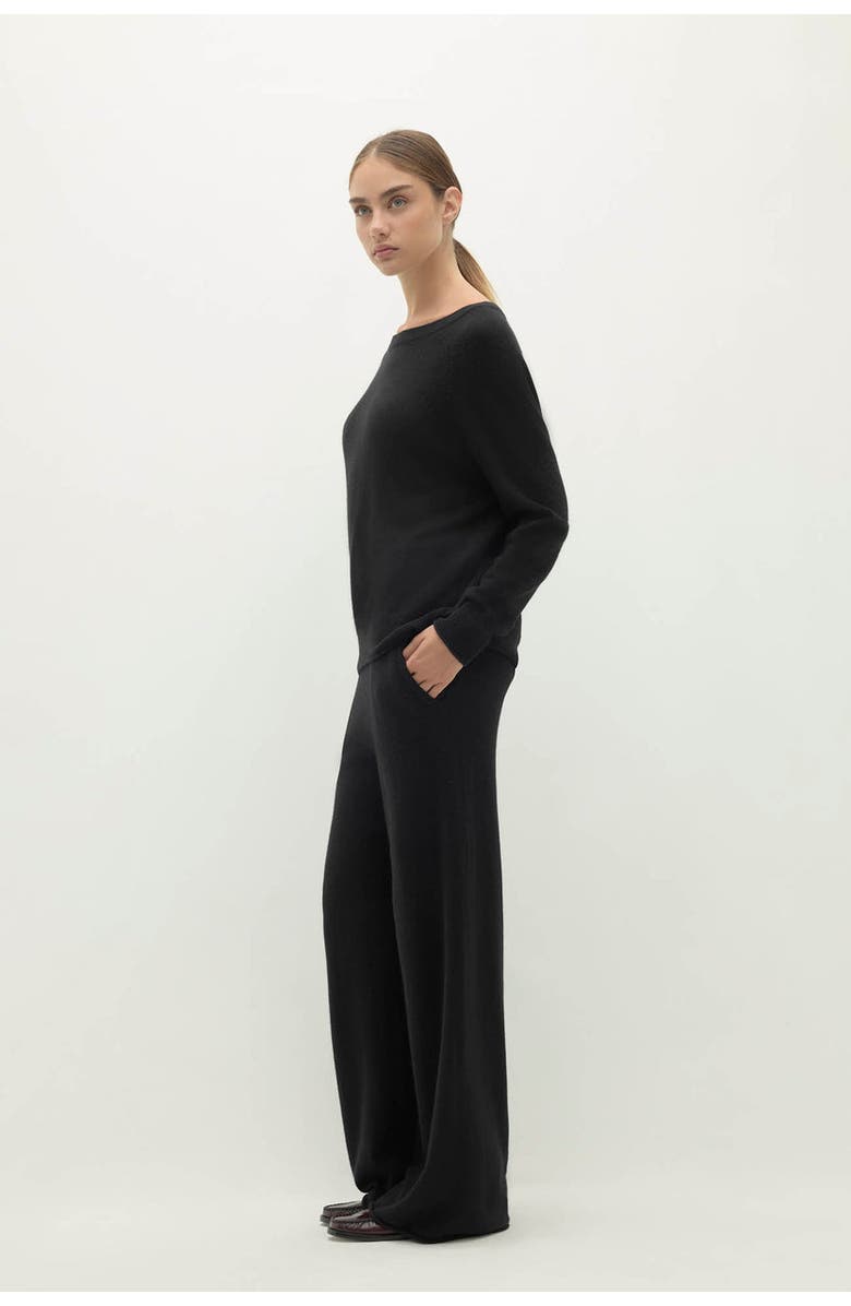 NAKED CASHMERE Azalea Cashmere Boatneck Sweater, Alternate, color, Black