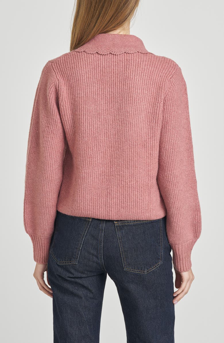 WAYF Sloane Bow Cardigan, Alternate, color, Rose Mauve