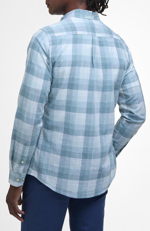 Shop Barbour Hillroad Tailored Fit Buffalo Check Button-down Shirt In Vintage Teal