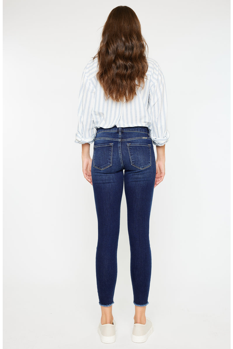 Willowbrook Essentials Mid Rise Ankle Skinny Jeans, Alternate, color, Dark Wash