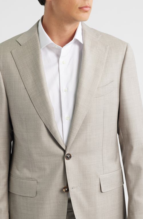 Canali Capri Trim Fit Tan Mélange Super 150s Wool Suit In Gray