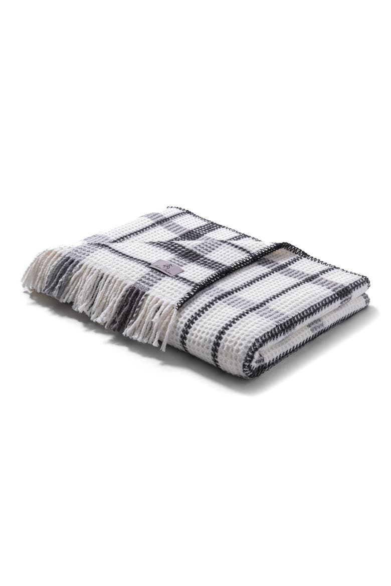 Waffle Knit Throw Blanket, Alternate, color, WHITE