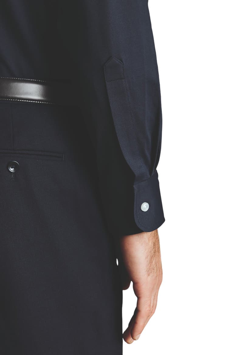 Four-Way Stretch Button Down Jersey Shirt, Alternate, color, Navy