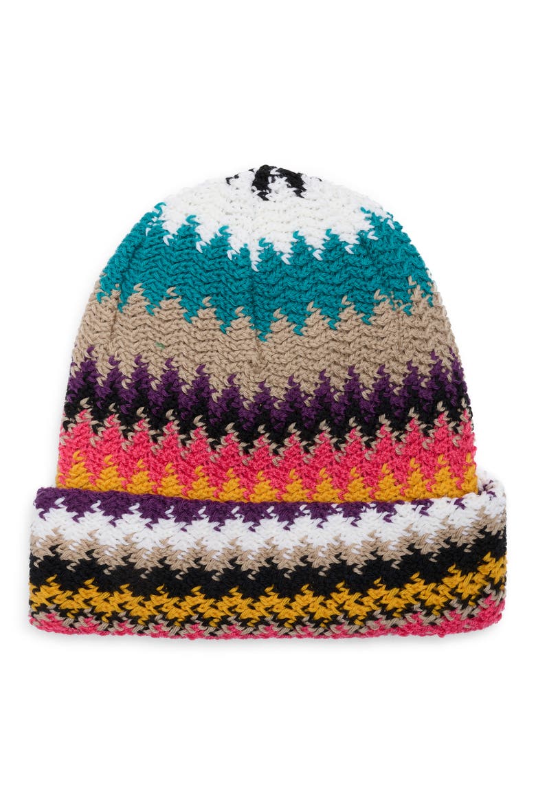 Zigzag Wool Beanie, Main, color, PINK MULTI