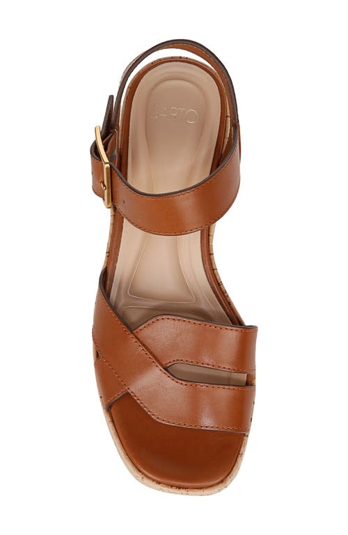 Sarto By Franco Sarto Tilly Ankle Strap Platform Wedge Sandal In Brown