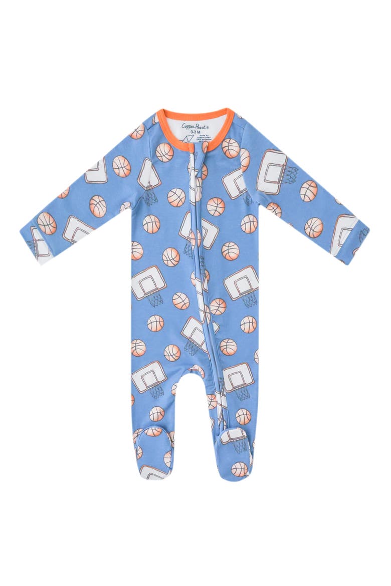 Dunk Fitted One-Piece Pajamas, Main, color, BLUE