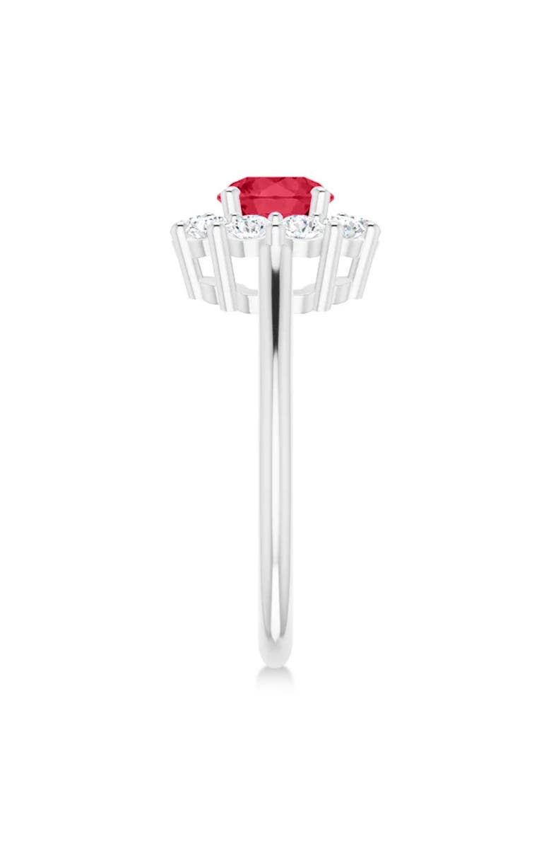 ALLUREZ Round Lab Ruby & Diamond Halo Ring 14K, Alternate, color, 1.70Ct/White Gold