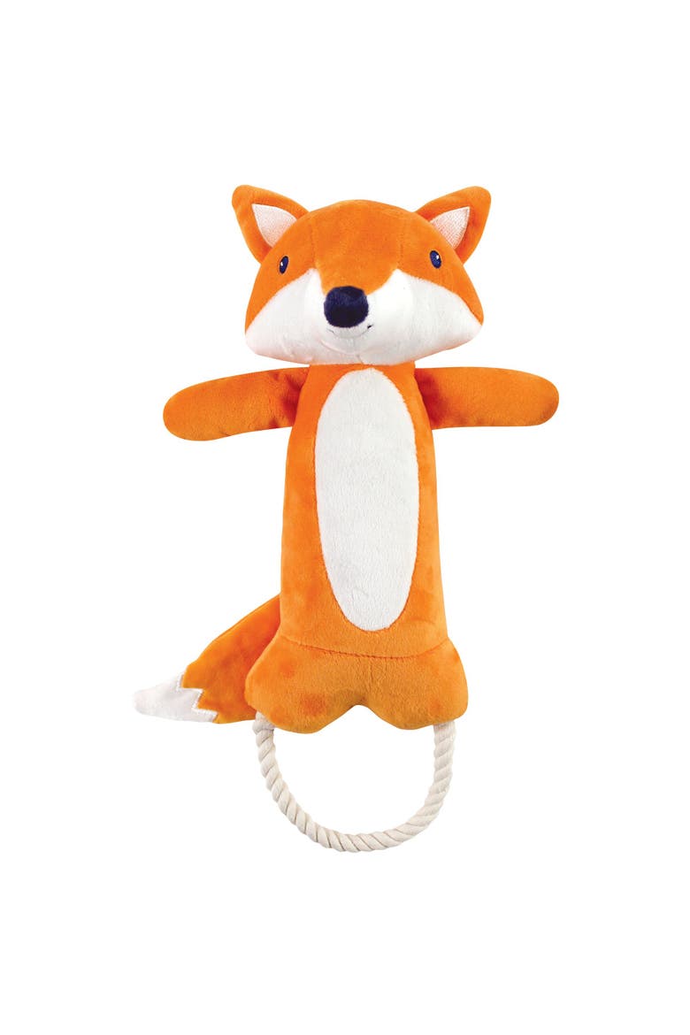 Squeaky Plush Dog Toy, Main, color, Fox
