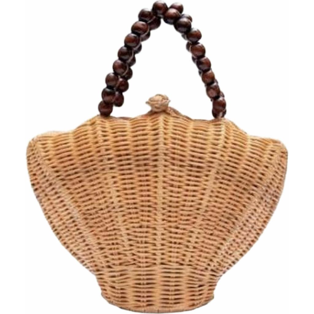 Jelavu Shelly Woodbead Crossbody Bag In Natural