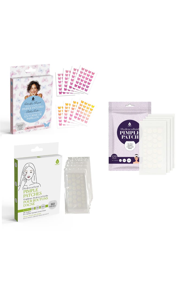 PURSONIC Clear Skin Bundle 3 Packs of Hydrocolloid Pimple Patches, Main, color, Multicolor