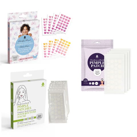 Clear Skin Bundle 3 Packs of Hydrocolloid Pimple Patches (Classic, Butterfly, & Multi-Size)