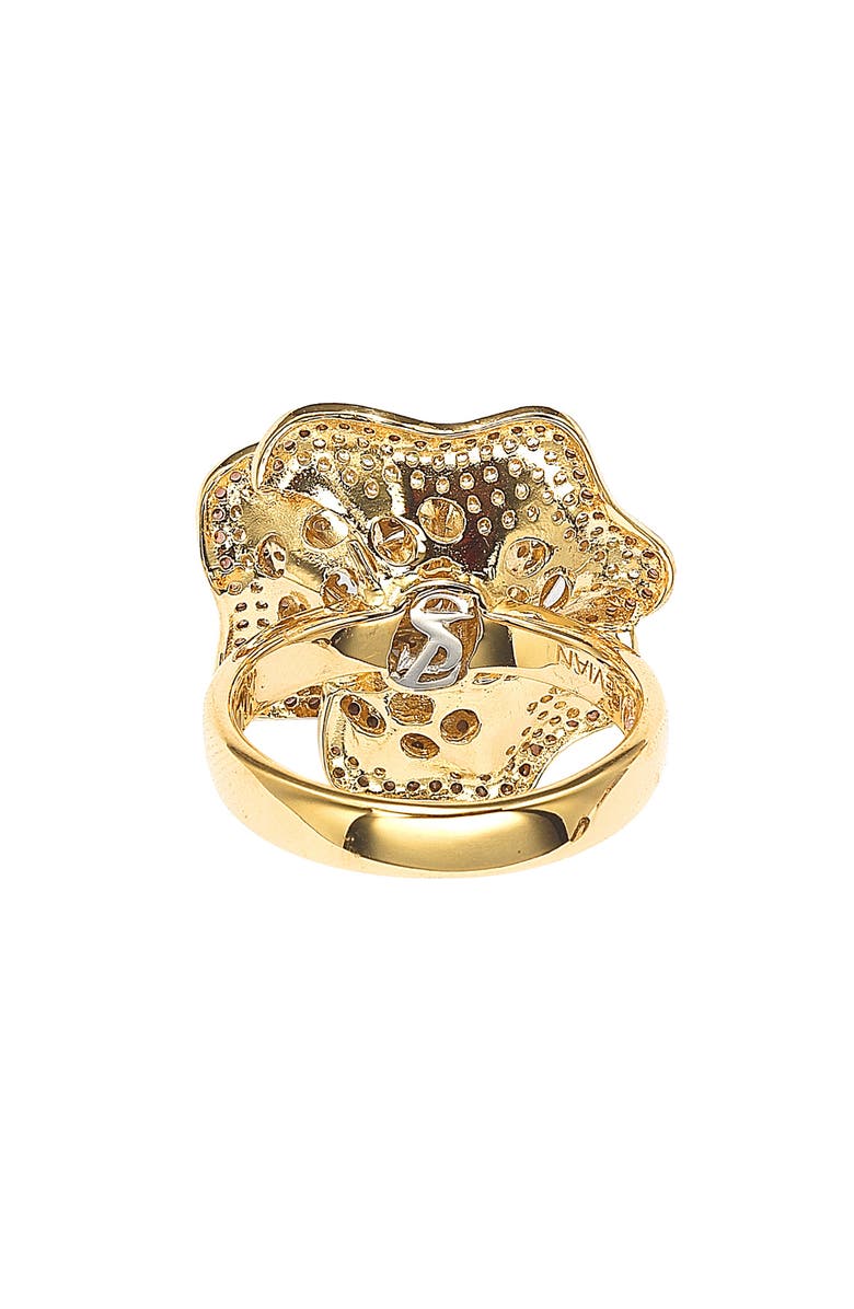 SUZY LEVIAN Flower Pavé Cubic Zirconia Ring, Alternate, color, Brown
