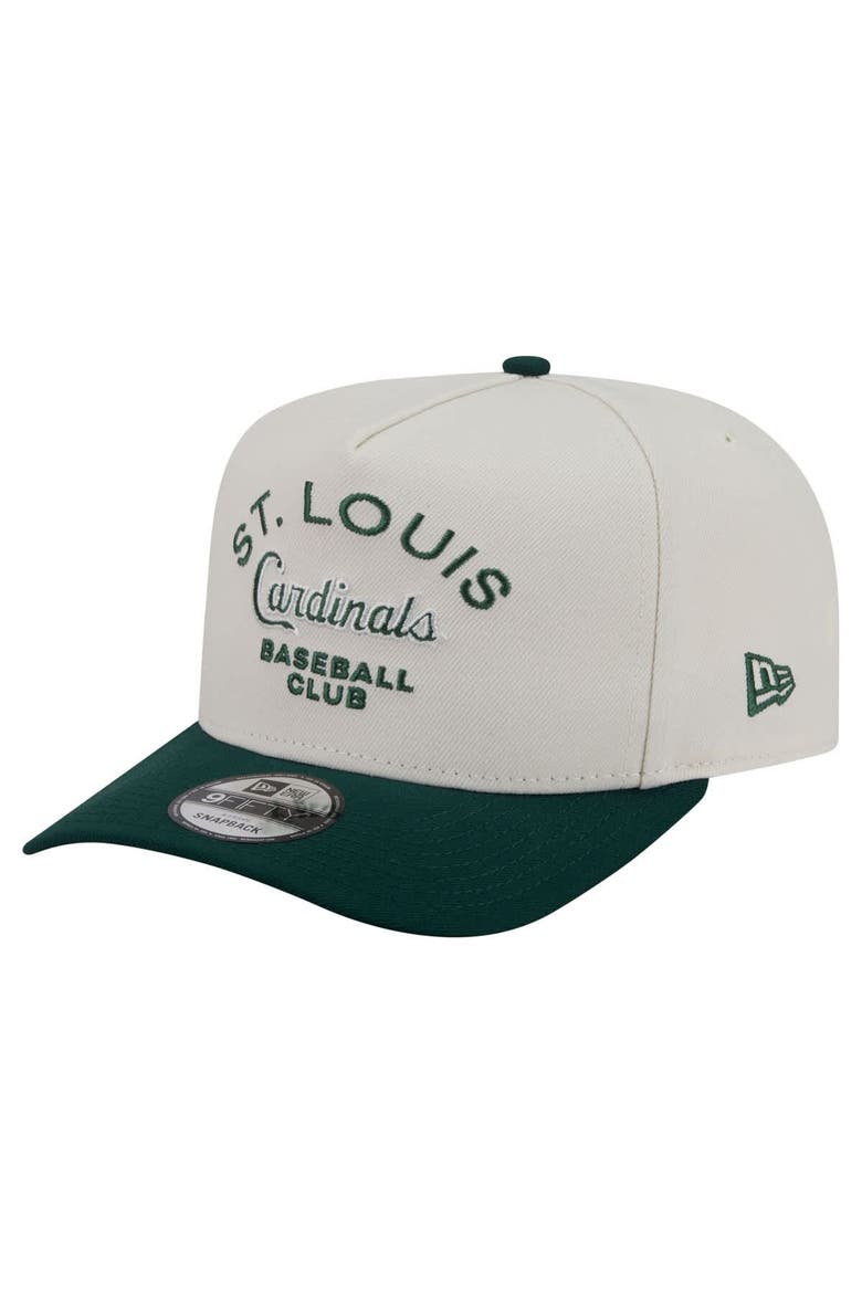 Men's New Era  Cream/Dark Green St. Louis Cardinals Chrome A-Frame 9FIFTY Snapback Hat, Main, color, Cream