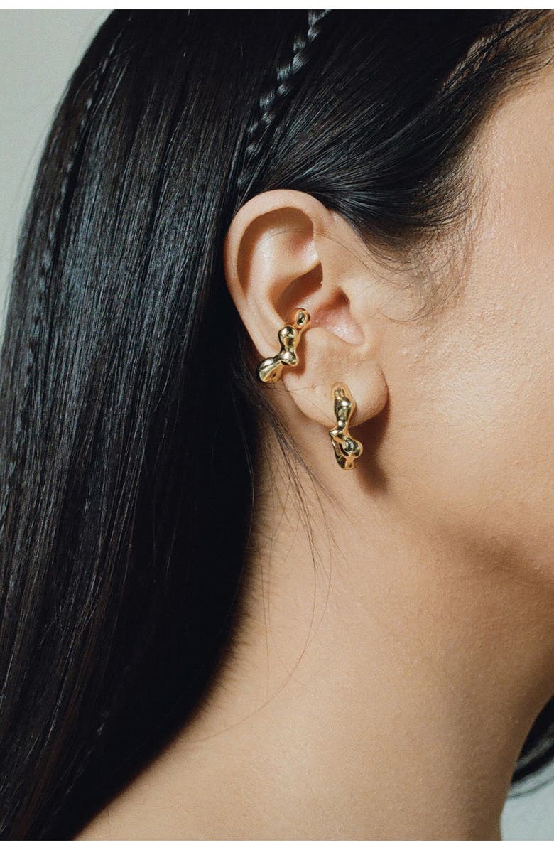 FARIS Seep Small Hoop Earrings, Alternate, color, Gold