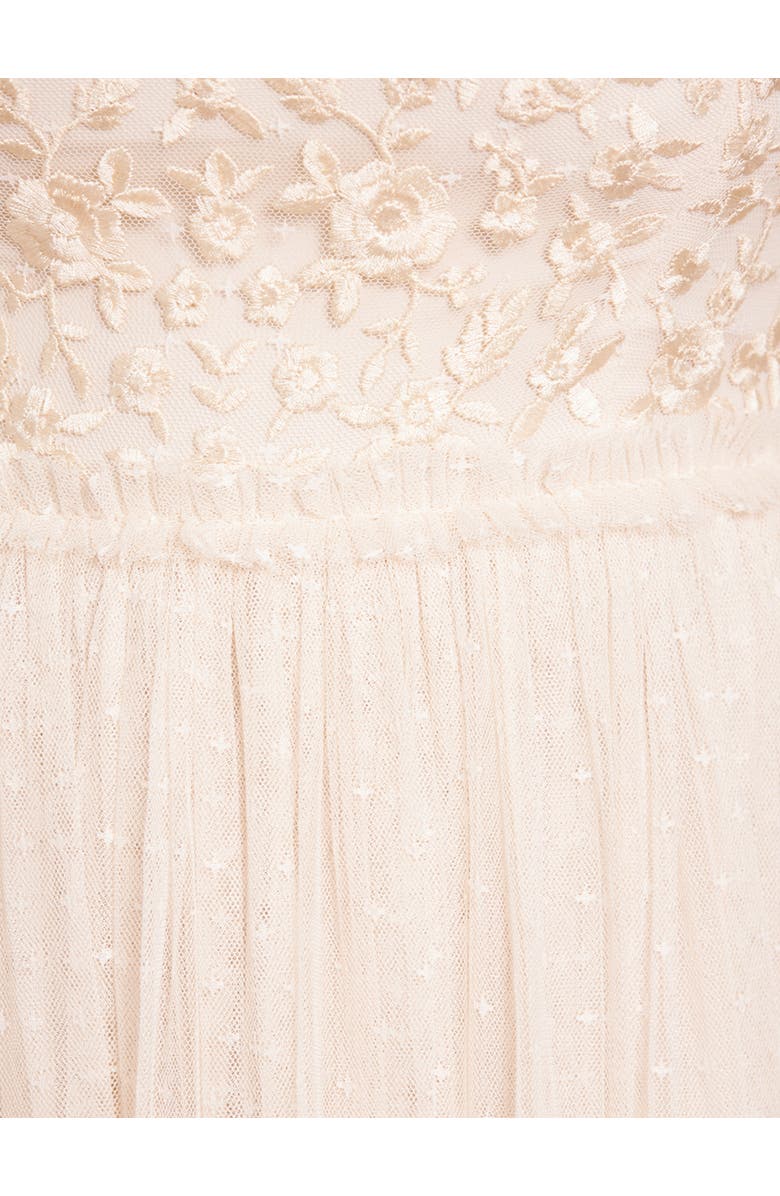 Needle & Thread Midsummer Lace Off Shoulder Ankle Gown, Alternate, color, Cream