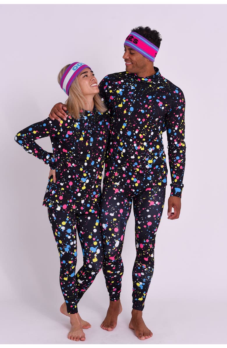 OOSC Baselayer Top - Catalina Wine Mixer Women's, Alternate, color, Black With Colorful Splatter