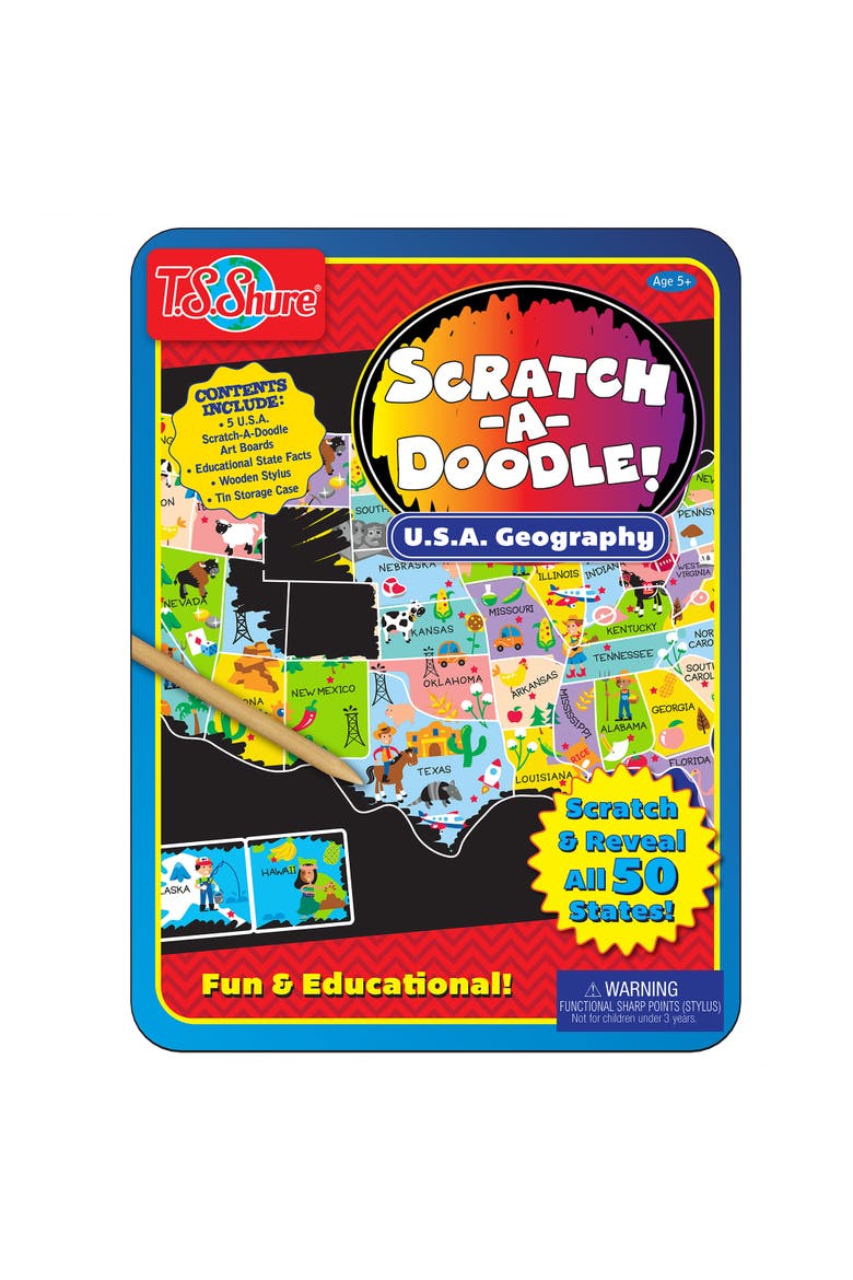 T.S. Shure Scratchadoodle Usa Learning Tin, Main, color, Multicolored
