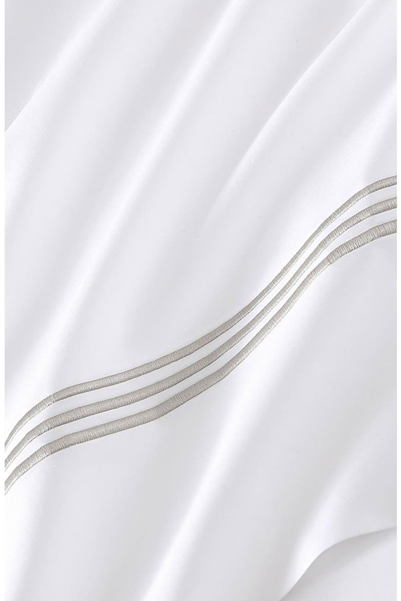 Egyptian Cotton Sateen Bratta Embroidery Triple Luxe Sateen 4-Piece Sheet Set, Alternate, color, NICKEL