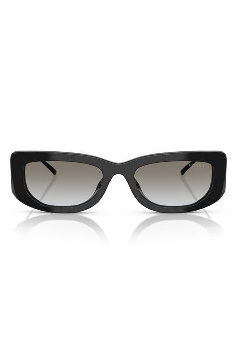 53mm Gradient Rectangular Sunglasses