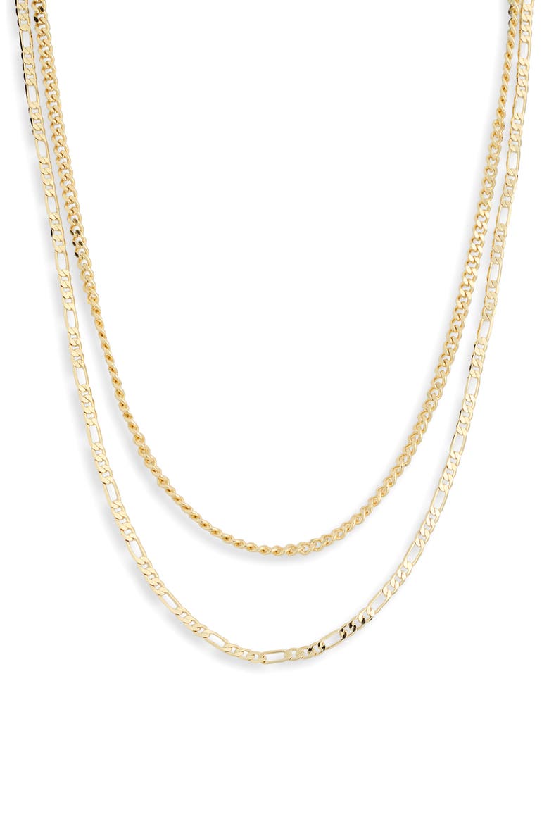 Demi Fine 2-Pack Chain Necklaces, Main, color, GOLD