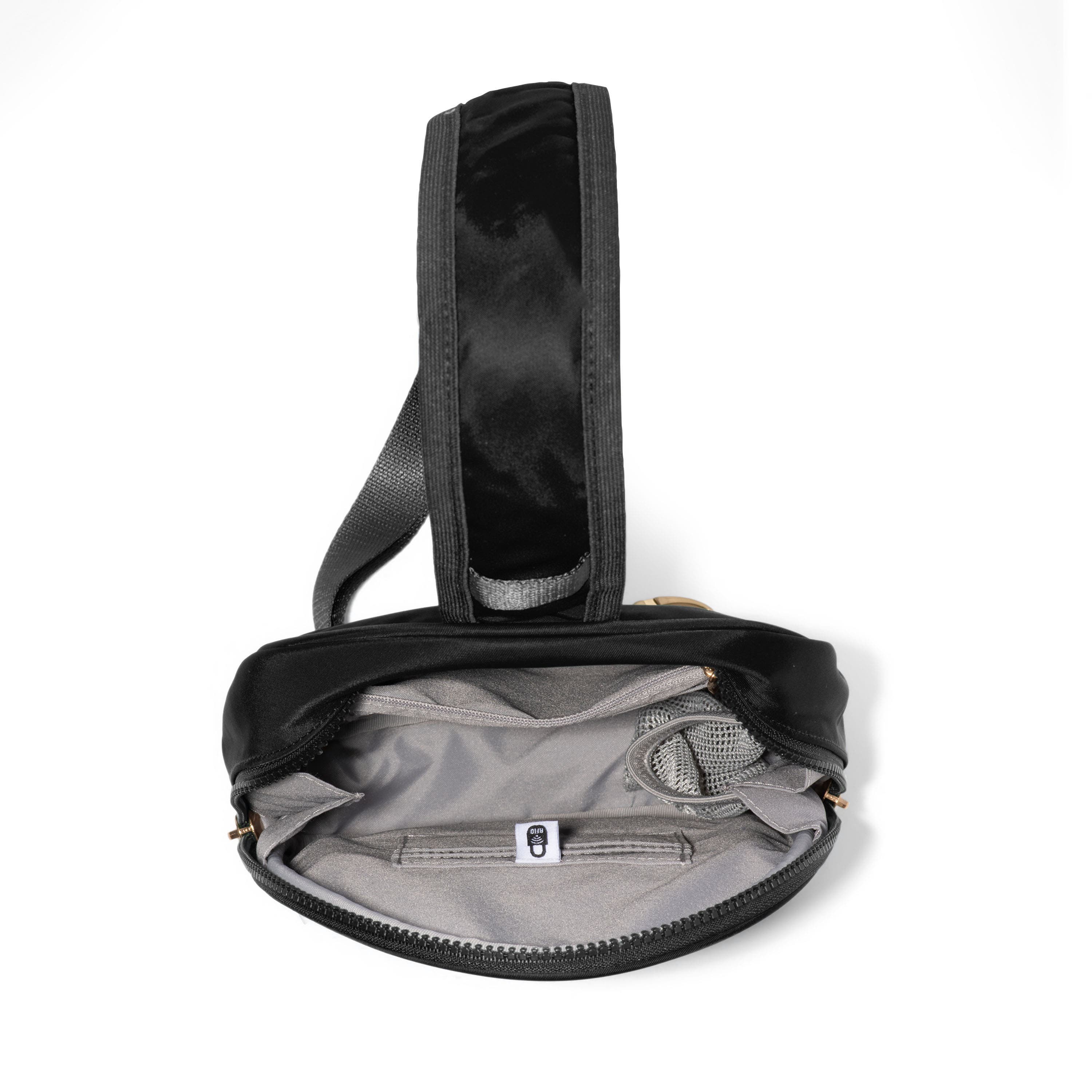 BAGGALLINI Waverly Woven Sling, Alternate, color, Black Woven Twill