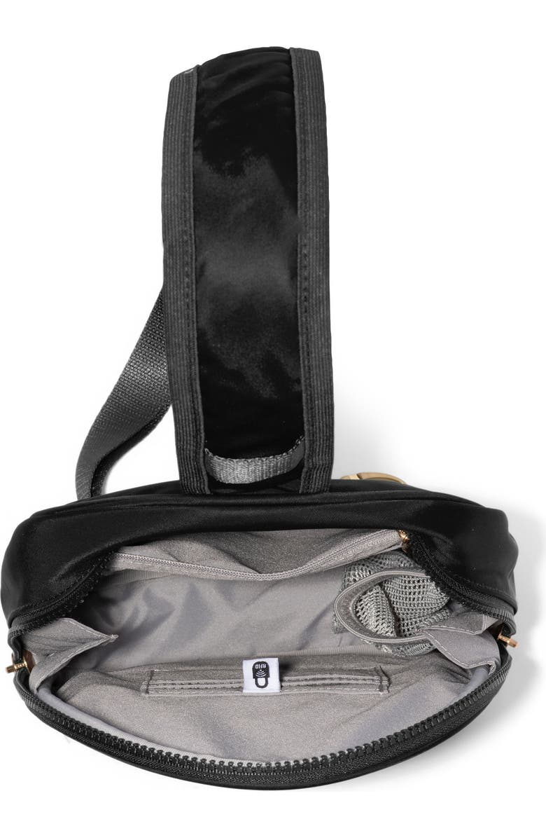 BAGGALLINI Waverly Woven Sling, Alternate, color, Black Woven Twill
