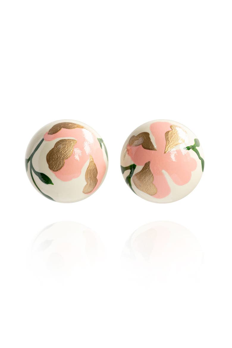 Gaia Floral Mini Earrings, Main, color, Powder Pink