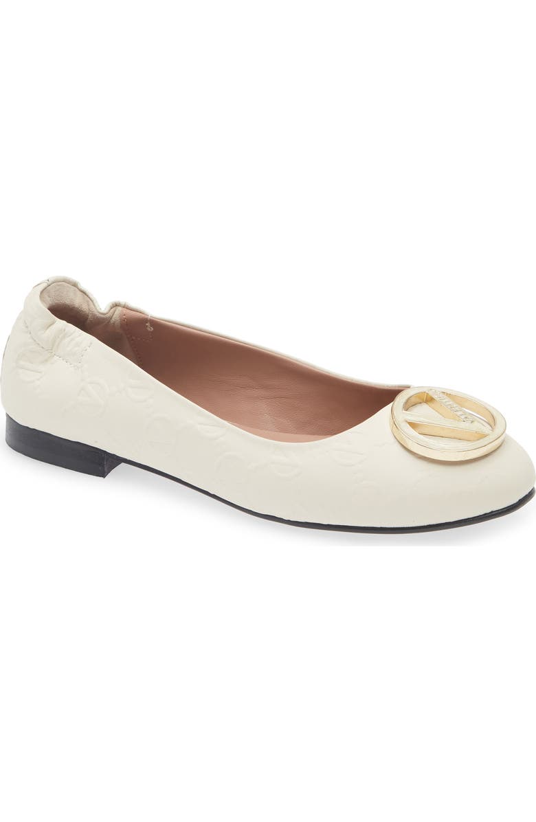 VALENTINO BY MARIO VALENTINO Calliope VLOGO Ballet Flat, Main, color, Cream