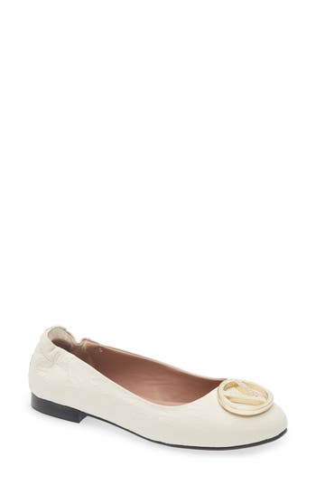 Valentino By Mario Valentino Calliope Vlogo Ballet Flat In White