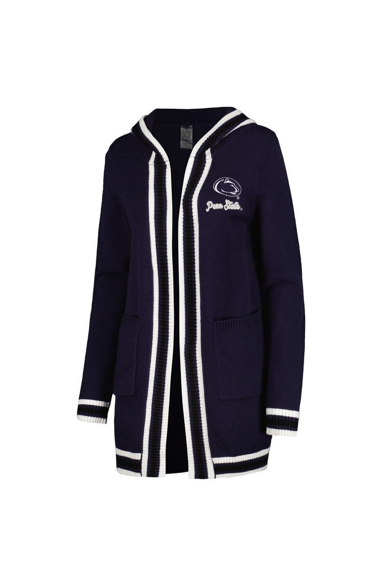 GAMEDAY COUTURE Women's Gameday Couture Navy Penn State Nittany Lions One More Round Tri-Blend Striped Cardigan Sweater, Alternate, color, Navy