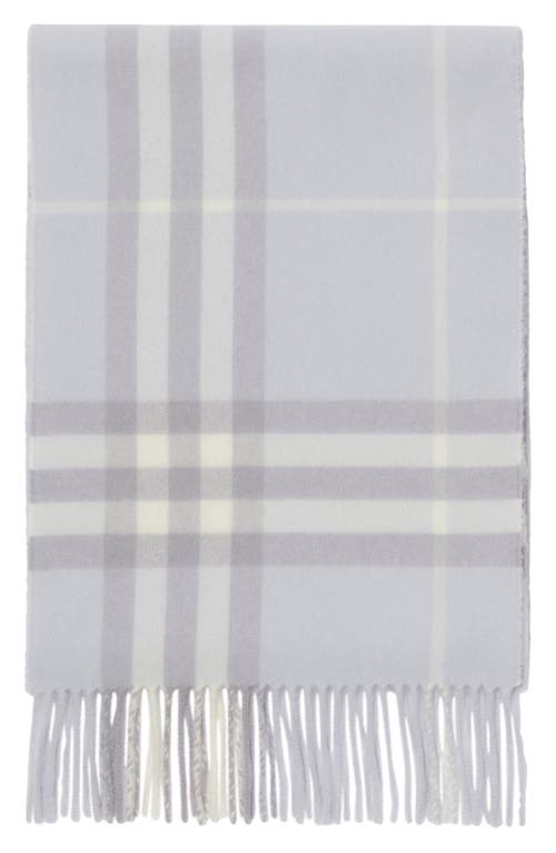 Burberry Womens Mist Check-print Cashmere Scarf In Gray