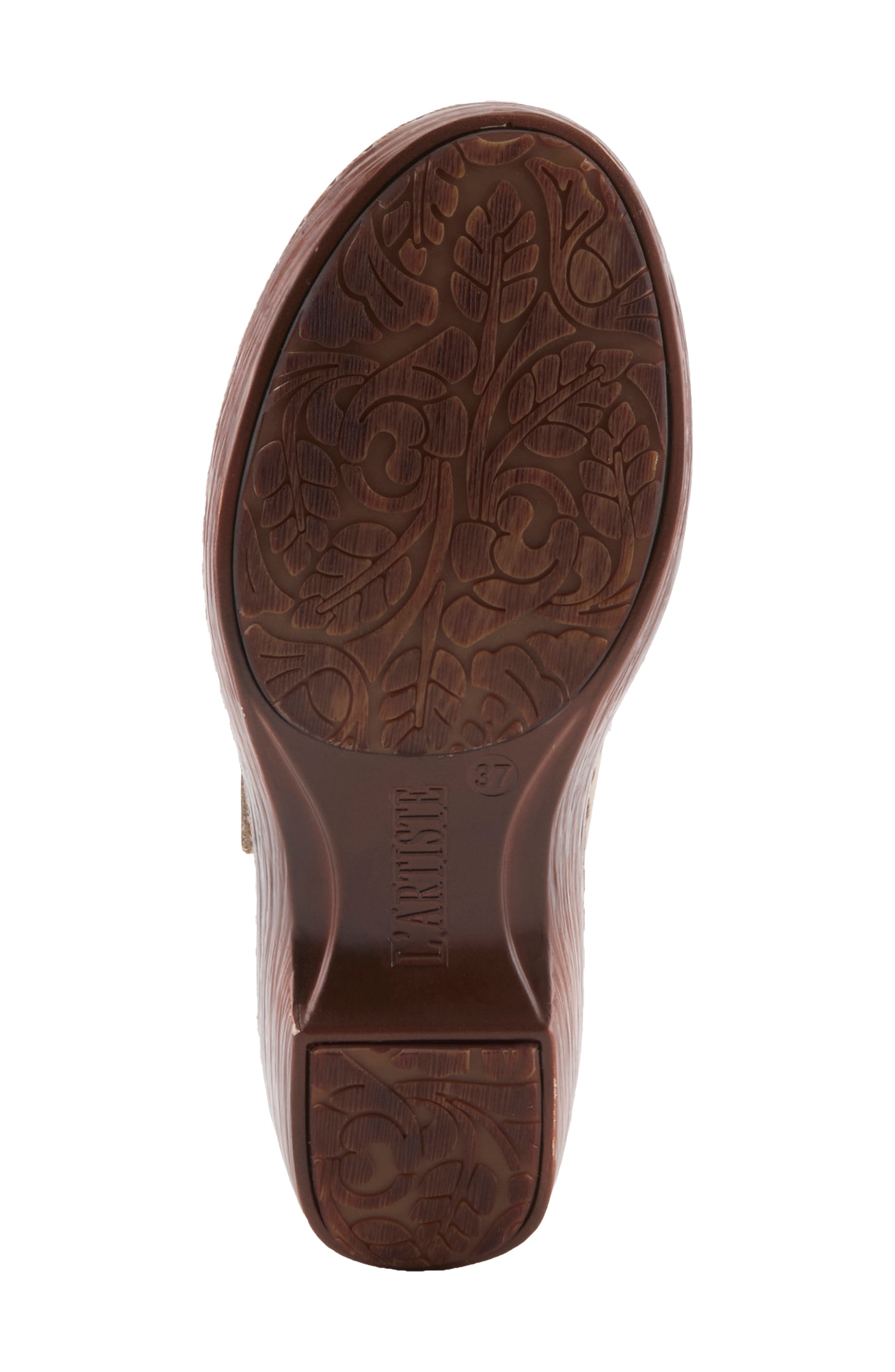 Tinydance Leather Clog, Alternate, color, BEIGE MULTI