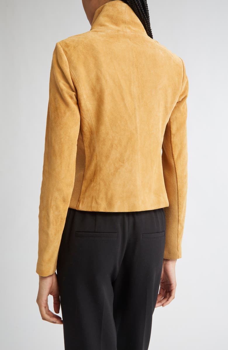 Vince Suede Scuba Jacket, Alternate, color, Saddle