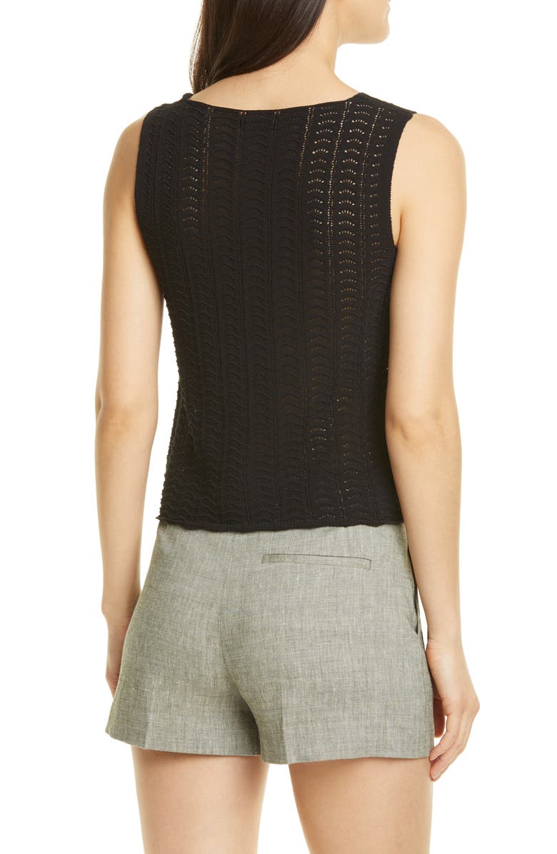 Theory Crochet Sleeveless Cotton Blend Sweater, Alternate, color, 
