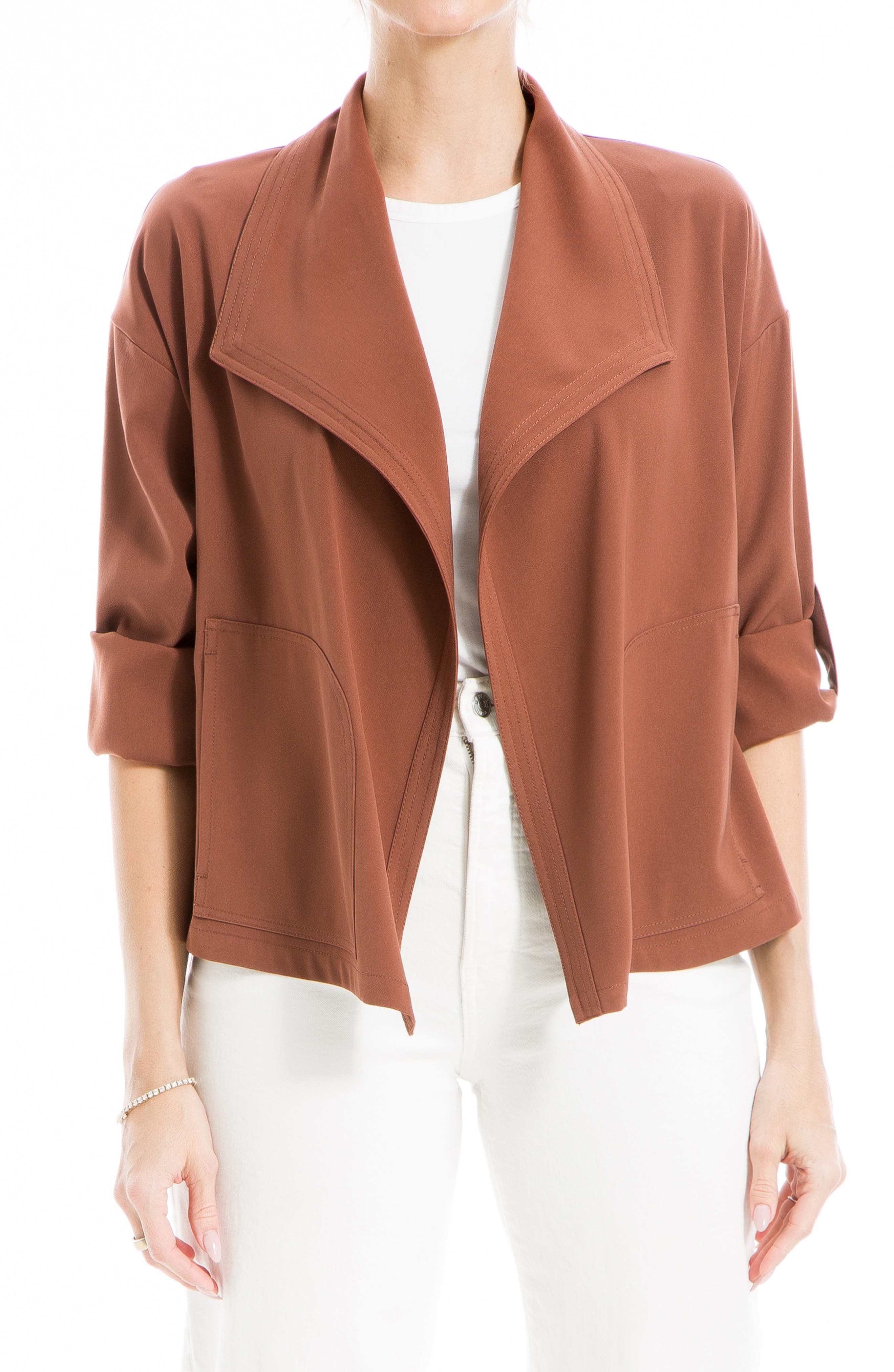 Twill Drape Front Short Jacket - image 3
